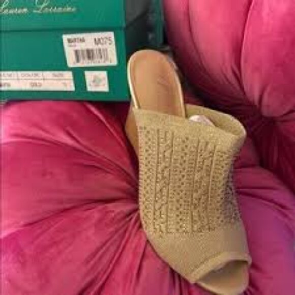 NIB- LAUREN LORRAINE MARTHA WEDGE SANDAL - Picture 4 of 8